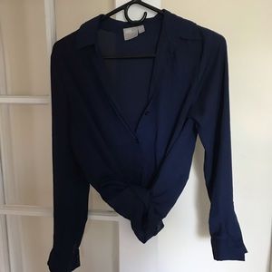 ASOS Navy Button-up Blouse